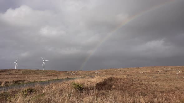 Wind Power Turbines on a Peat Bog Between Ardara and Portnoo, County Donegal - Ireland alt
