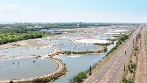 Aerial View of Wastewater Treatment Plant on Kauai Island Hawaii Seen Above alt