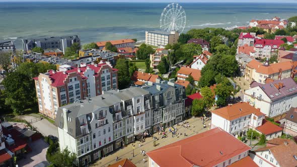 The pedestrian streets of the spa resort town of Zelenogradsk alt