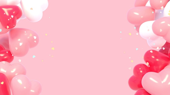 Pink Heart Balloons Background alt