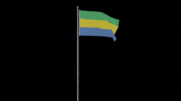 Gabon Flag Pole Loops With Alpha alt