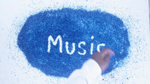 South Asian Hand Writes On Blue Music