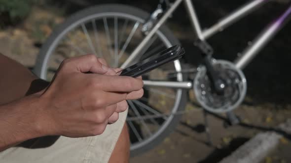 Telephone by bike.  alt