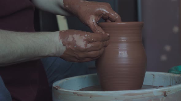 Handwork in a Pottery Workshop