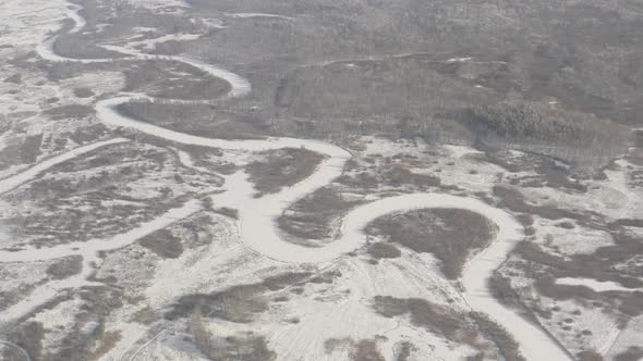 Ungraded Dlog Beautiful Snowy White Forest And Frozen Snow Covered River In Winter Frosty Day alt