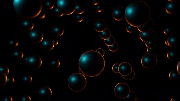 Shiny Black Metallic Balls Loop Animation on Dark Bacgkround 3d Render alt
