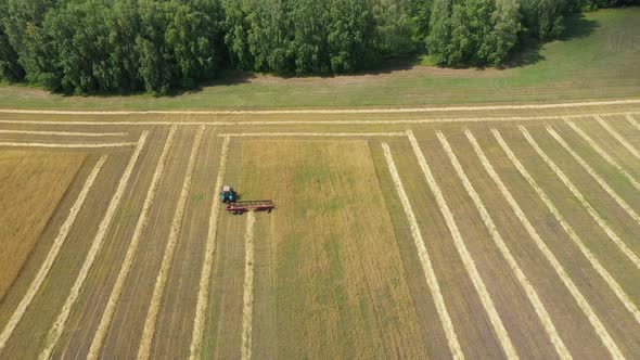 Aerial View of Combine Harvester