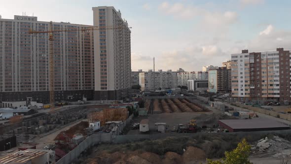 Take Off Above Construction Site