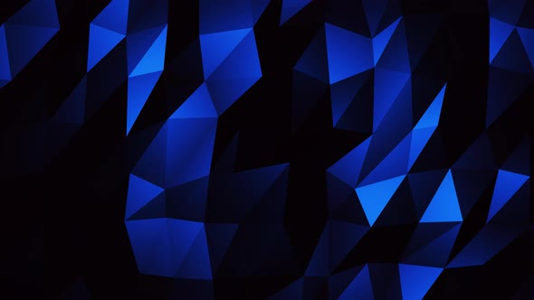 Blue Abstract Low Poly Triangle Background Loop 4K