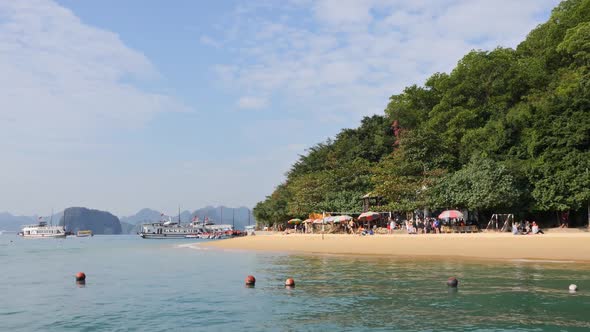 Beautiful beach, Halong Bay, Vietnam