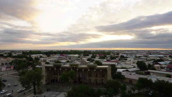 Bolo Hauz Mosque. Historic Bukhara City of Uzbekistan. alt