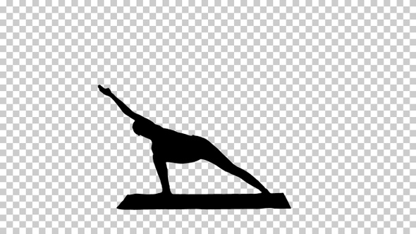 Silhouette  Yogi practicing , Alpha Channel alt