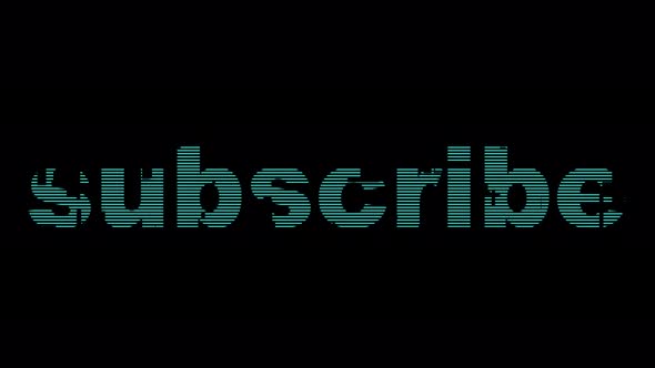 Text SUBSCRIBE Blue with Glitch Effect