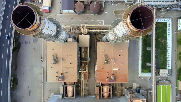 Power plant pipes from top alt