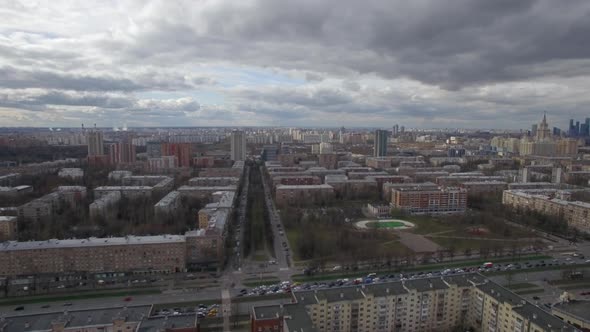 Moscow cityscape, aerial view alt