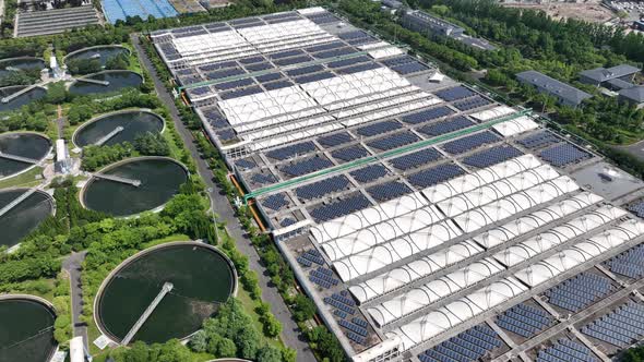 Sewage treatment plant in city alt