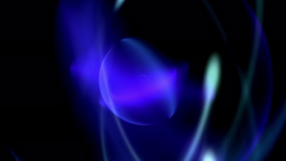 4k abstract animated background imitating the rotation of a molecule around an atom