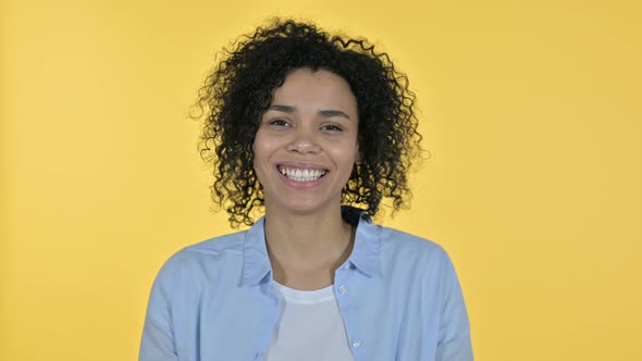 Portrait of Attractive Casual African Woman Doing Video Chat alt