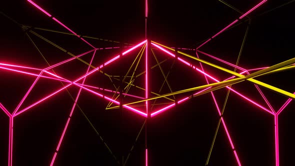 VJ Loop Abstraction of Flashing Neon Colored Lines