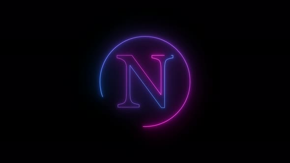 Blue Pink Neon Light N Text Intro Animation alt