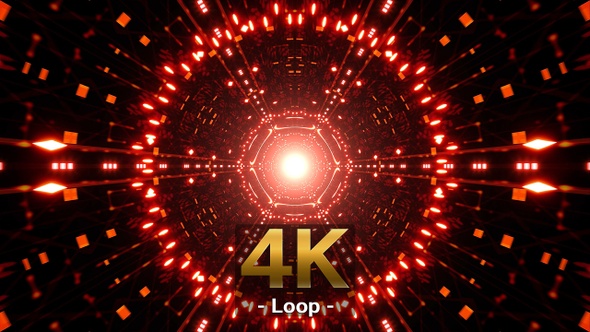 Glittering Circular Light in the Red Geometric Tunnel alt