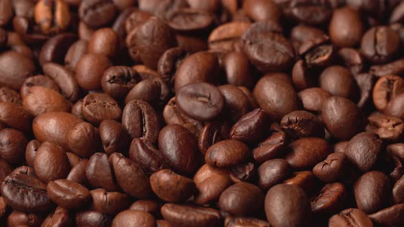 Aromatic Coffee Beans Lie Before Making Coffee, Coffee Beans Fall