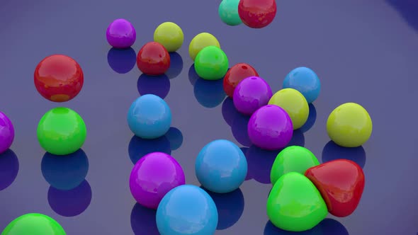 Bright Footage With Colored Falling Balls
