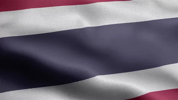 Thailand Flag Seamless Closeup Waving Animation alt