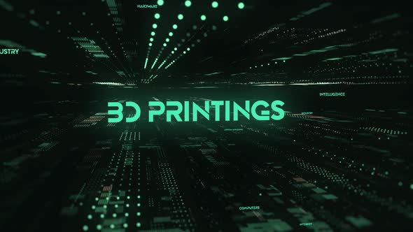 Sci Fi Digital Data Word 3D Printings alt