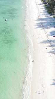 Vertical Video Boats in the Ocean Near the Coast of Zanzibar Tanzania alt