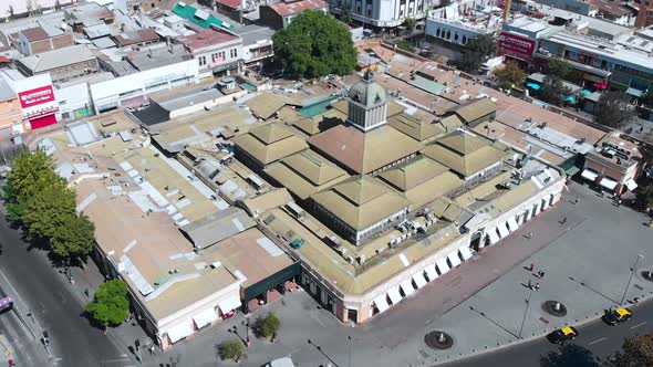 Santiago Central Market Chile (aerial view, drone footage)