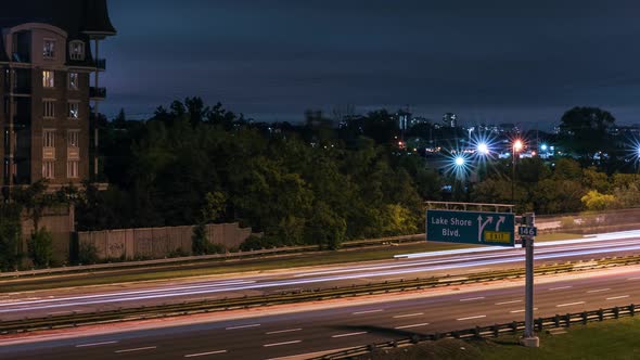 Traffic timelapse of the evening commute on Toronto's Gardner Expressway alt