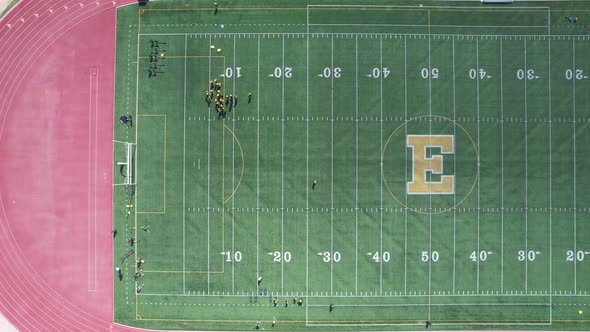 High Above A Football Practice