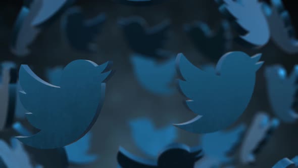 Rotating 3D Twitter Logo alt