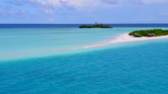 Aerial panorama of sea view beach by clear ocean with sand background alt
