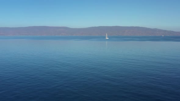 catamaran drone ocean flight Greece alt