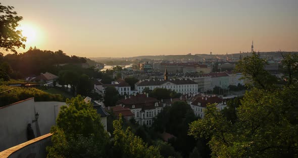 Timelapse of Prague at sunrise
