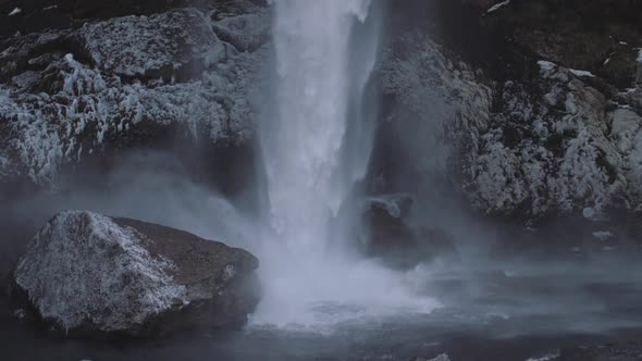 View of Magnificent Famous Waterfall Kvernufoss in Iceland alt