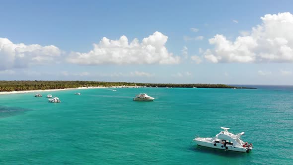 Island View With Boats Near The Beach