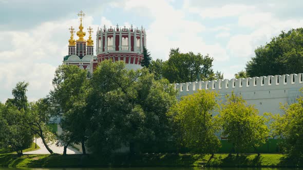The Walls and Domes of the Novodevichy Convent Church