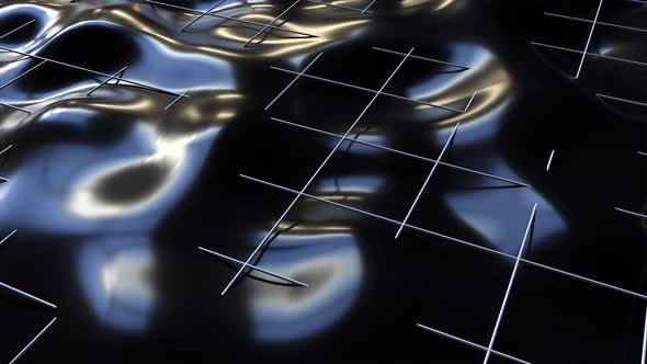 Black Wave with White Grid alt