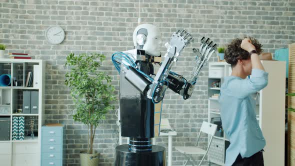 robot dance slow motion