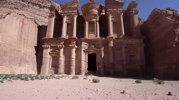 Monastery Carved in Sandrock in Petra City alt
