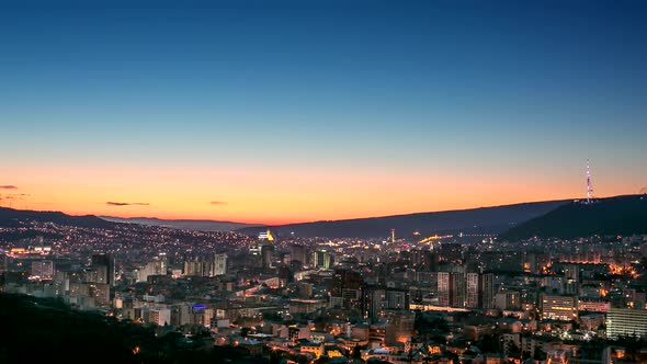 Timelapse shooting of Tbilisi. Georgian Capital Cityscape alt