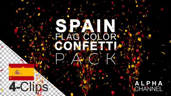 Spain Flag Color Celebration Confetti Pack