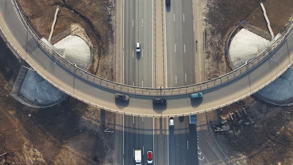 Roundabout with Moving Cars Drone View alt