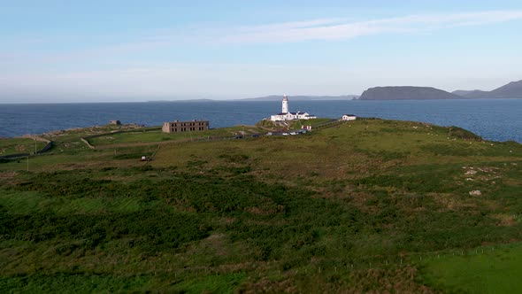 Aerial View of Fanad Head Lighthouse Donegal County Ireland alt