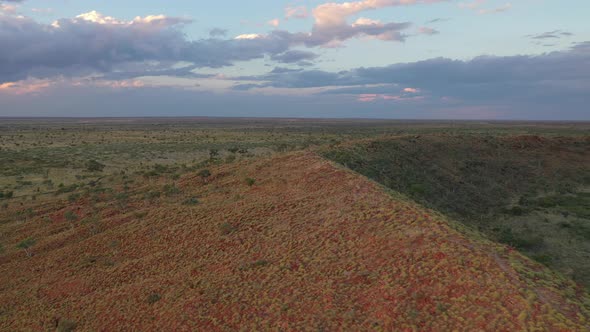 Wolfe Creek Meteorite Crater Sunset 4K Aerial Drone Western Australia