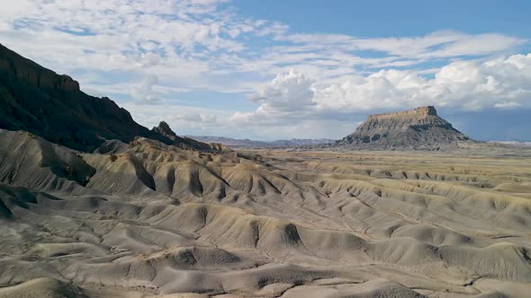 Flying in the Utah desert viewing the terrain below near Factory Butte alt