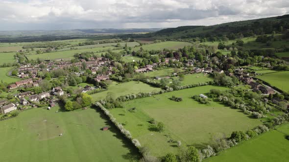 Elmley Castle North Cotswolds Village UK Aerial Landscape Spring Season Worcestershire
